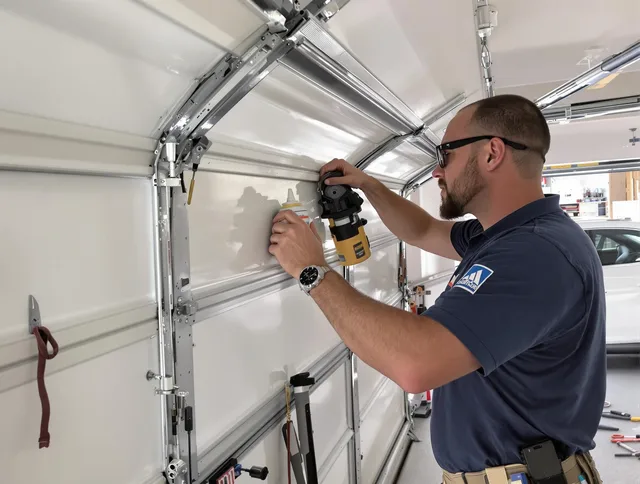 Warren Garage Door Repair technician quieting a noisy garage door in Warren